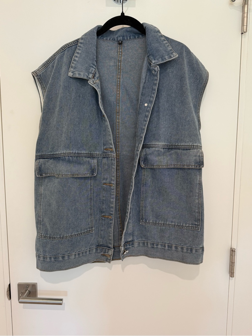 Classic Sleeveless Denim Vest - Light Blue